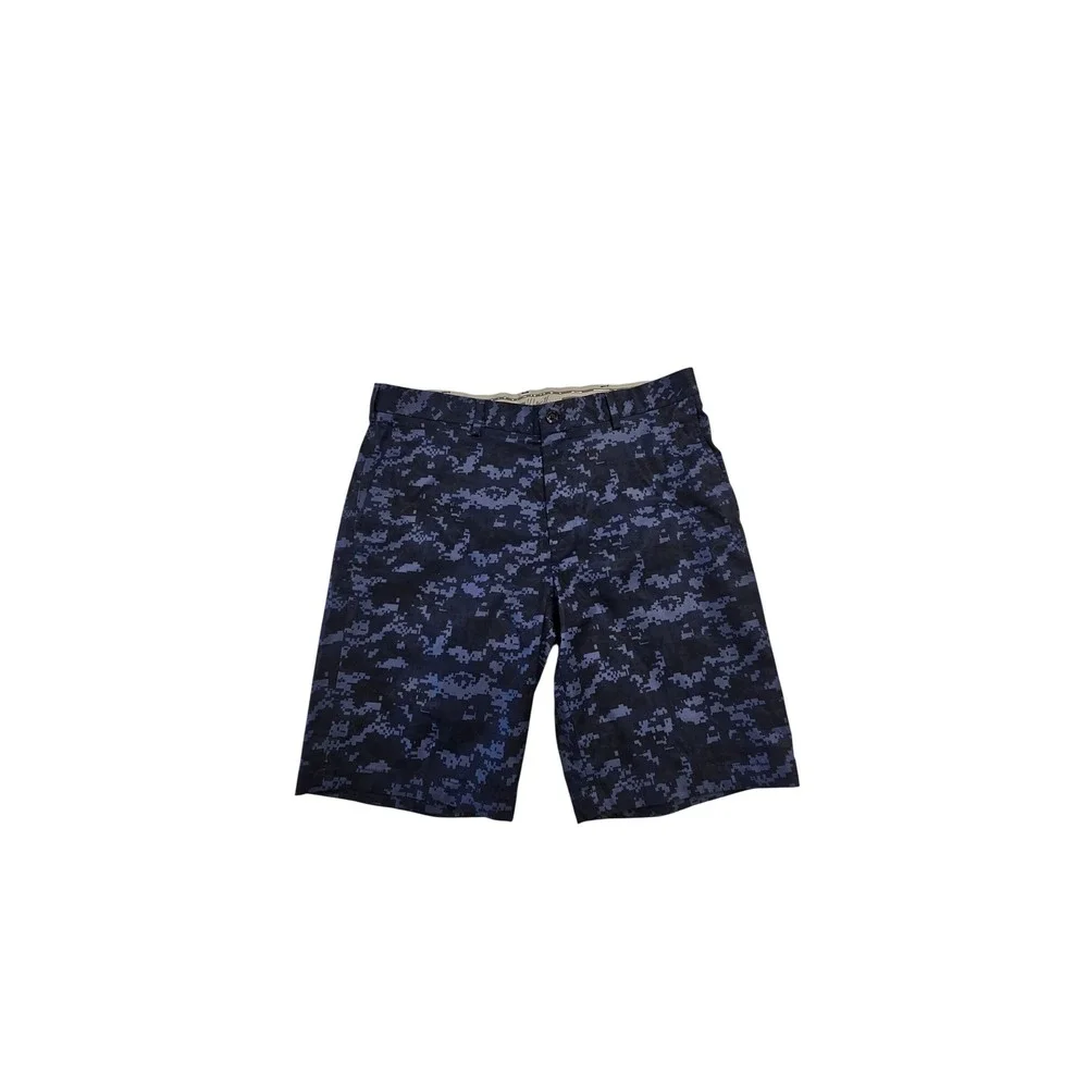 Walter Hagen 11 Majors Mens Golf Shorts Navy Blue Flat Front Size 36 Performance